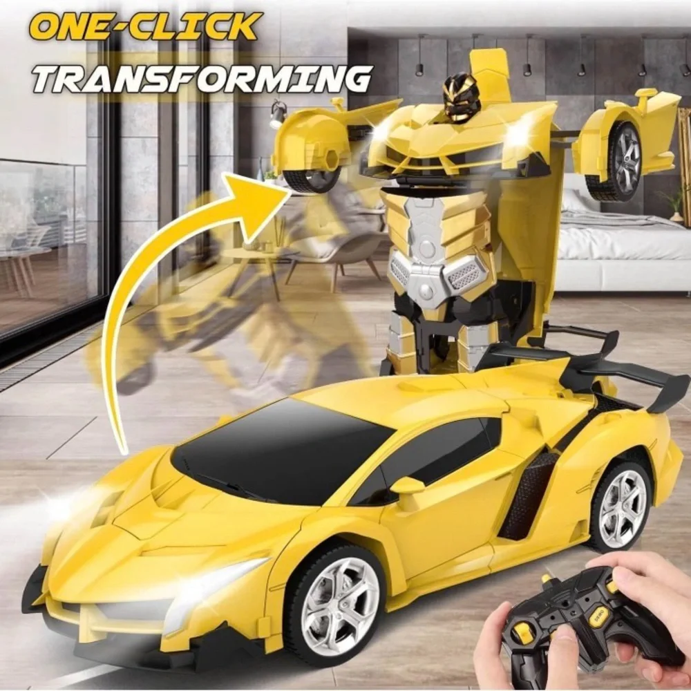 Remote Control Car, Transform Robot RC Cars for Kids Toys, 2.4Ghz 1:18 Scale